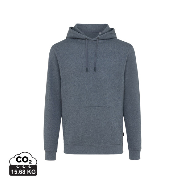 Sweat à capuche en coton recyclé et non teinté Iqoniq Torres - Heather Navy / S