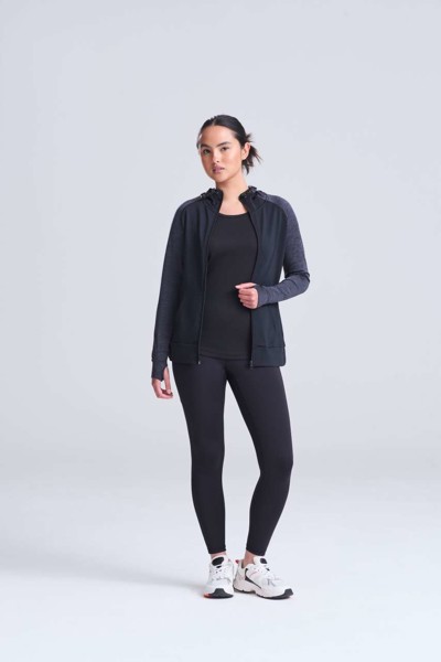 Women's Cool Contrast Zoodie - Black / Black Slate Melange / XS
