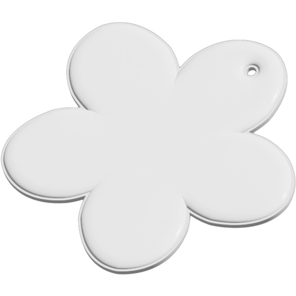 Gancio in PVC catarifrangente a forma di fiore con catenella RFX™ - Bianco