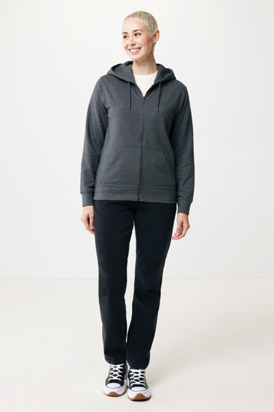 Iqoniq Abisko recycled cotton zip through hoodie - Heather Anthracite / L