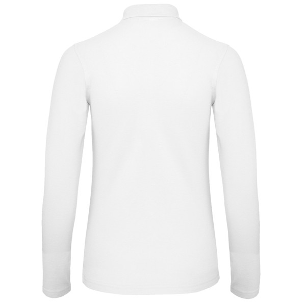 Polo B&C Id.001 Women Manga Comprida 180G - 100% Algodão (Investindo Em Better Cotton) - Branco / S