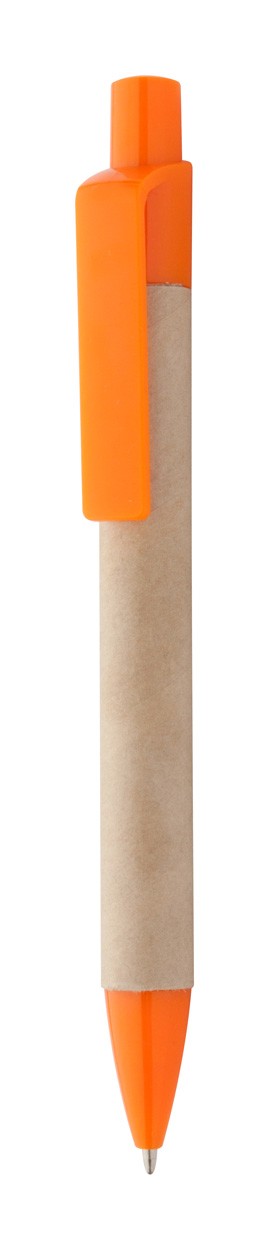 Recycled Paper Ballpoint Pen Reflat - Natural / Orange