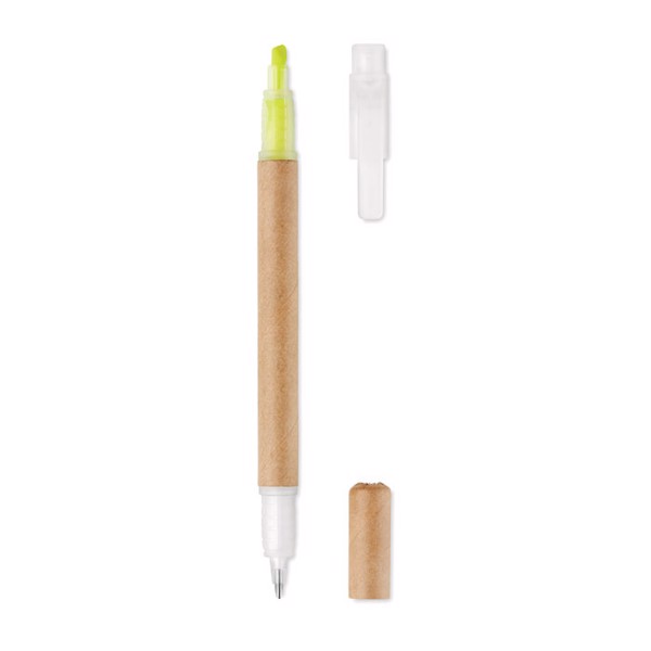 2 in 1 carton pen highlighter Duo Paper