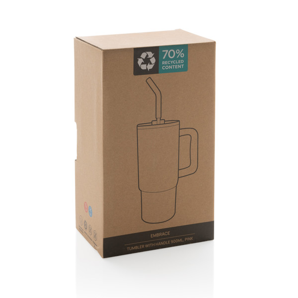 Mug 900ml en acier inoxydable recyclé Embrace RCS - Rose