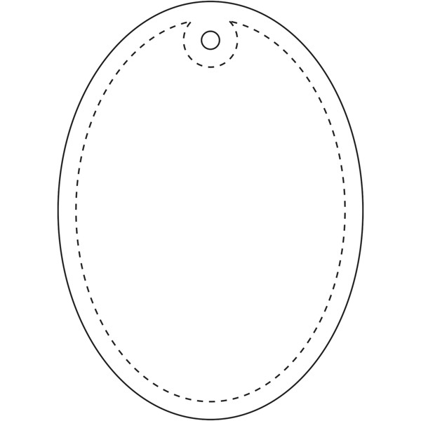 Gancio catarifrangente ovale in TPU con catenella RFX™ - Bianco