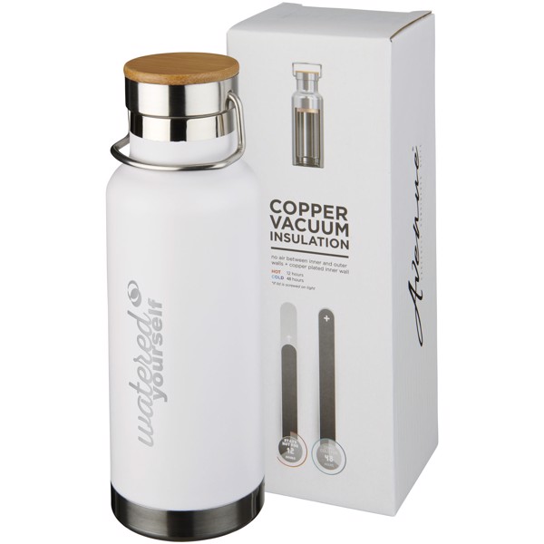 Borraccia sportiva Thor con isolamento sottovuoto in rame da 480 ml - Bianco