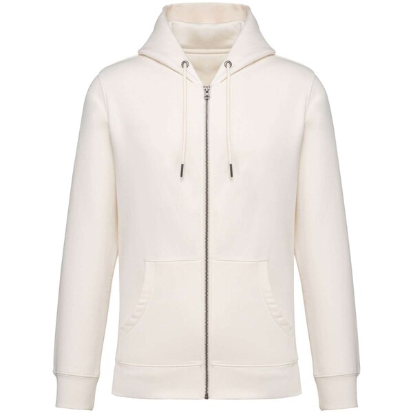 Unisex Zip-Up Hooded Sweatshirt - Ivory / L