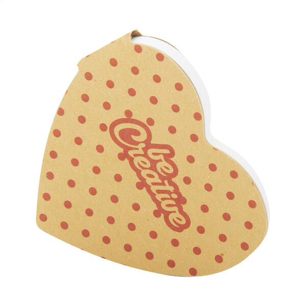 Bloc-notes autocollant personnalisé CreaStick Heart Eco