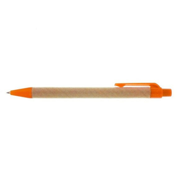 Recycled cardboard ball pen | Nicholas - orange