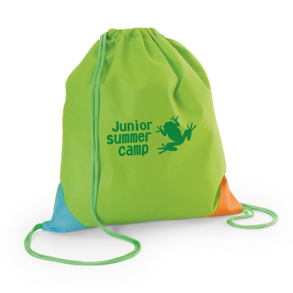 BISSAYA. Colourful non-woven drawstring bag - Light Green