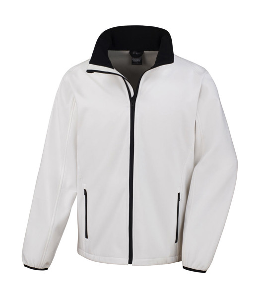 Printable Softshell Jacket - White / Black / 3XL