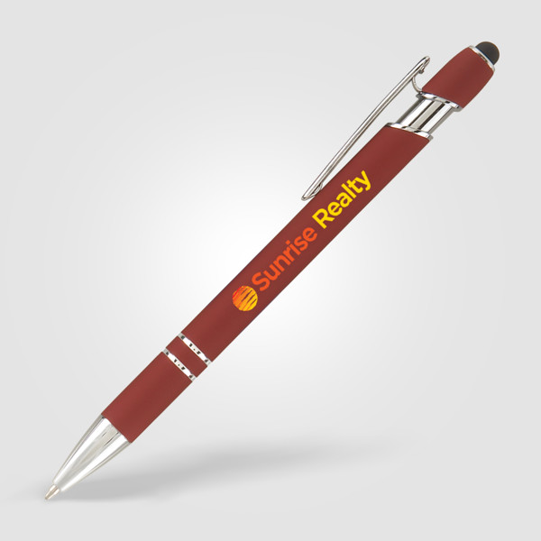 Stylo Prince Softy avec Stylet - Rouge / Jet d’encre 4 couleurs