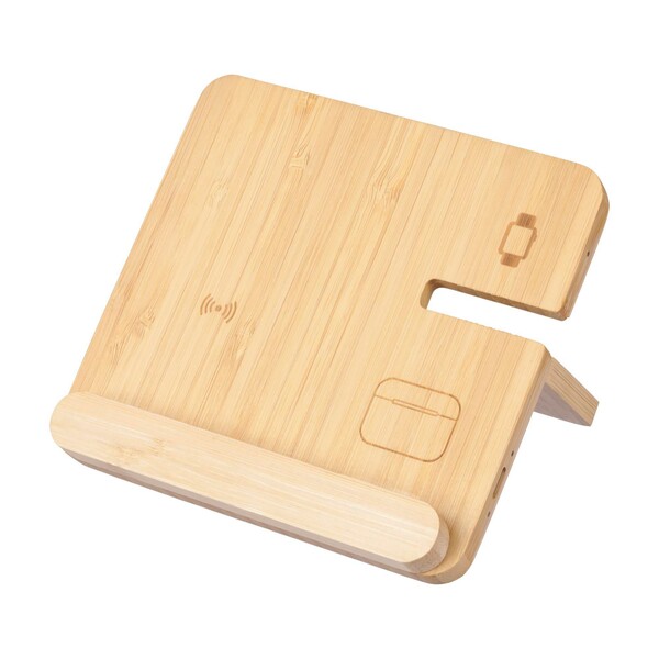 Chargeur sans fil Tribu | Bambou recyclé | 3-en-1