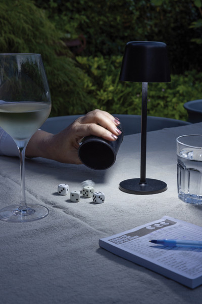 USB dobíjateľná stolná lampa Zenic z RCS recykl. plastu - Čierna