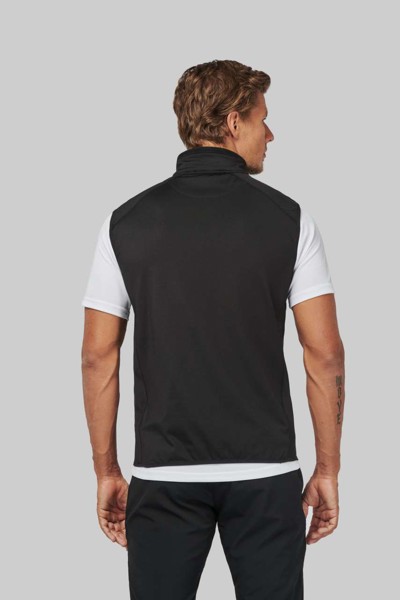Dual-Fabric Sleeveless Sports Jacket - Dark Royal Blue / Black / XS