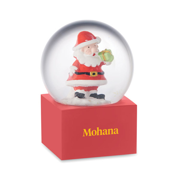 Small snow ball glass ornament Santo