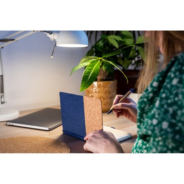 Cork notebook A5 with ball pen | Layla - grey
