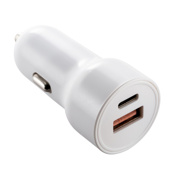 Chargeur de voiture USB-C et USB VALLEJO - blanc / 24 Watt