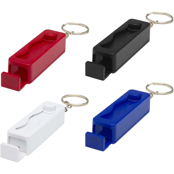 Support de téléphone Aggia avec jouet fidget en plastique recyclé - Bleu royal