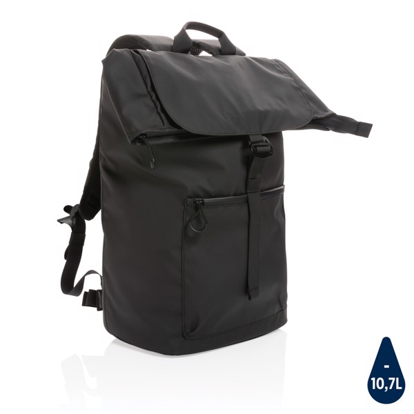 Impact AWARE™ RPET vodootporni ruksak za laptop 15,6" - Crna