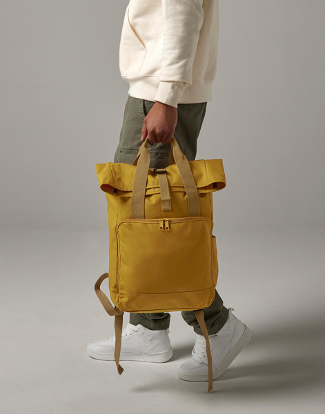 Recycled Twin Handle Roll-Top Laptop Backpack - Grey Marl / ONE SIZE