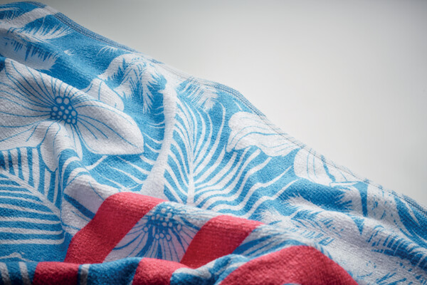 Full colour beach towel in 300/350gsm polycotton - 100x180 / Individual polybag / 300gsm