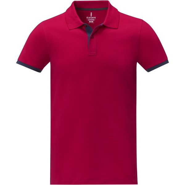 Polo Morgan da uomo bicolore a manica corta - Rosso / 3XL