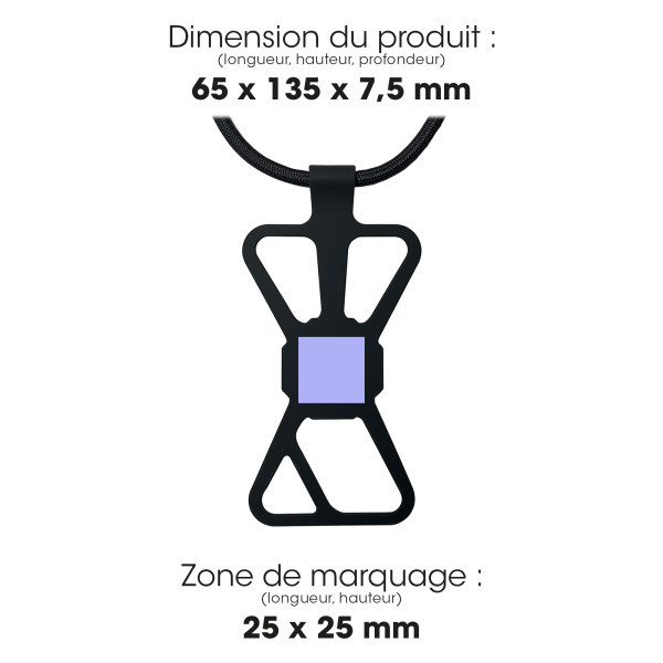 KUMO - LANIERE TOUR DE COU SMARTPHONE UNIVERSELLE NOIR