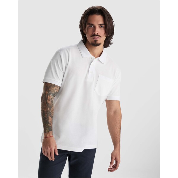 Polo de manga curta unissexo de 220 g/m²  "Centauro Premium" - Branco / S