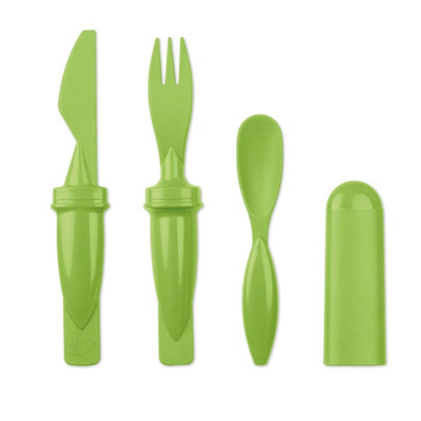 3 in 1 cutlery set Chin Set - Lime