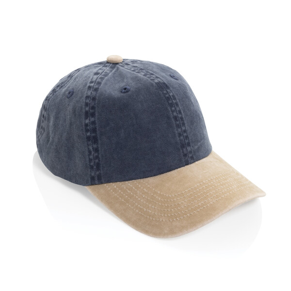 Casquette à 6 panneaux en coton sergé bicolore BEAU AWARE™ - Bleu Marine