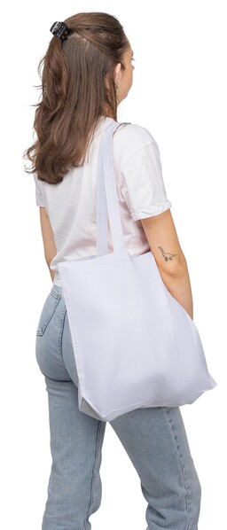 Cotton (140 gsm) shopping bag Tarin - White