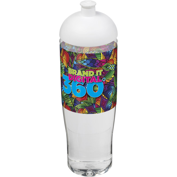 Garrafa desportiva com tampa Dome de 700 ml H2O Tempo® - Transparente / Branco