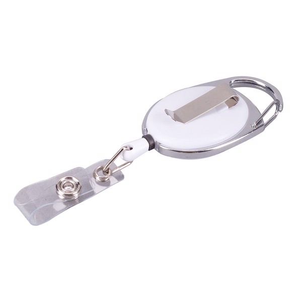 Ski-pass with carabiner - White
