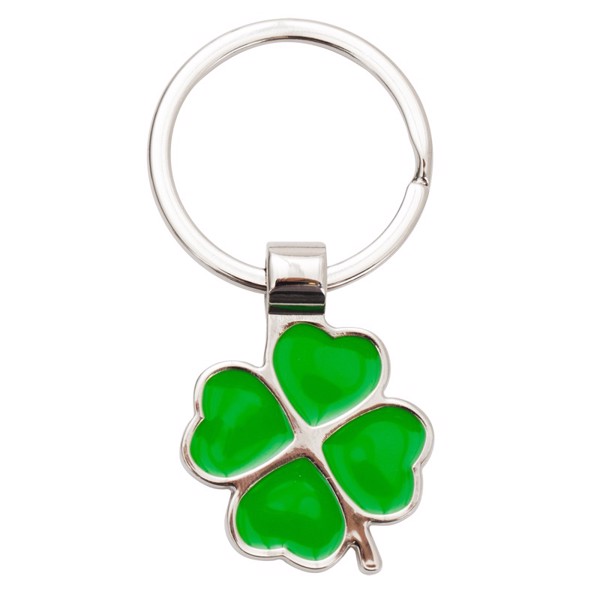 Clover Luck keyring - Green / Silver