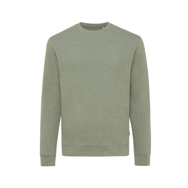 Pull à col rond en coton recyclé non teinté Iqoniq Denali - Heather Green / XL