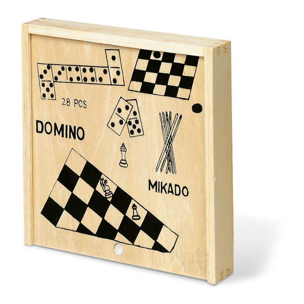 MB - 4 games in wooden box Trikes