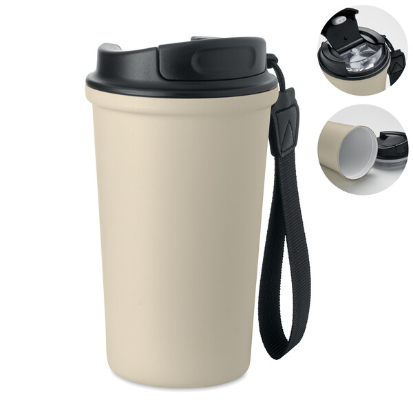 Recycled steel tumbler 400ml Nakano - Beige