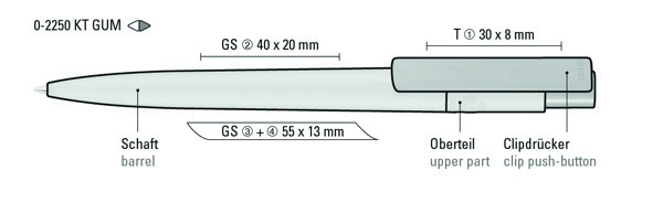 RECYCLED PET PEN PRO K transparent GUM - gelb