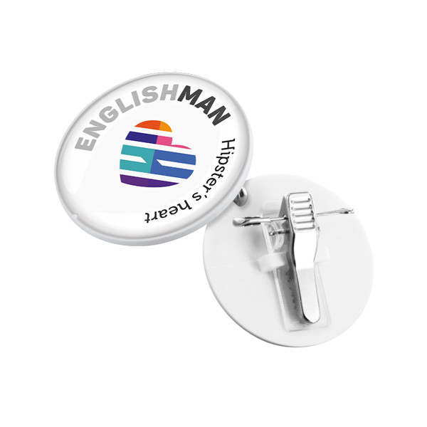 BADGE PLASTIQUE (PS) AVEC PINCE-EPINGLE POUR QUADRIDOME