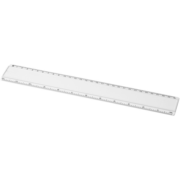 Règle en plastique Ellison 30 cm avec insertion de papier décoratif - Blanc