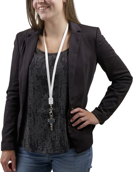 Lanyard TPE com cabo carregador Marguerite - branco