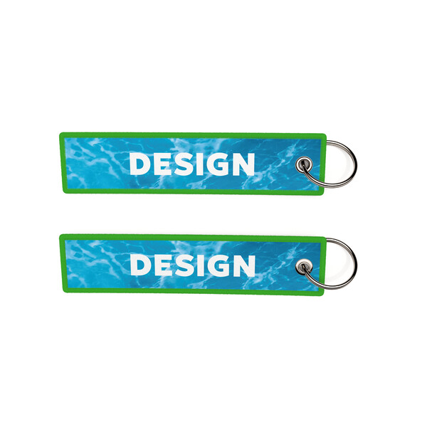 Porte-clés imprimé en quadrichromie - Quadri / Vert lime vif / 13x3cm