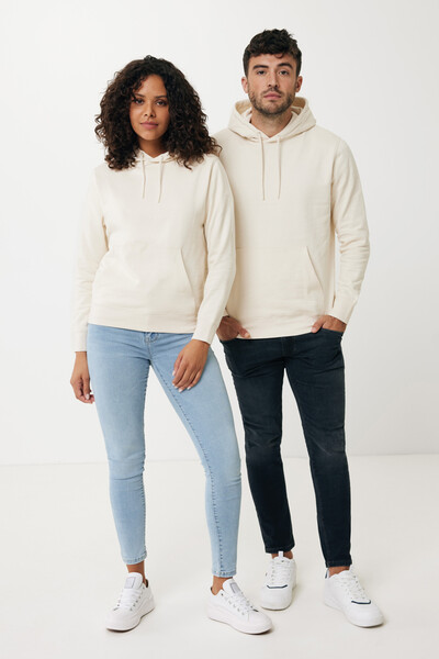 Lehká mikina s kapucí Iqoniq Rila z recykl. bavlny - Natural Raw / XXXL