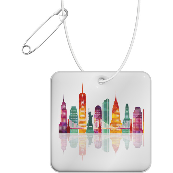 Colgante de PVC reflectante cuadrado H-20 "RFX™" - Blanco