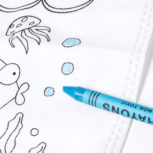 Bolsa infantil personalizada de non-woven con espacio para colorear y ceras