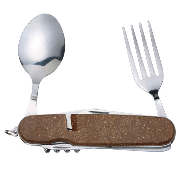 Canif "Dinner" - Argent/Brun