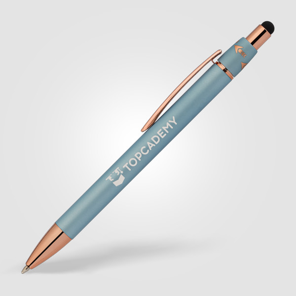 Orbit Spinner Metall Kugelschreiber - m/Stylus - Stahlblau / Laser
