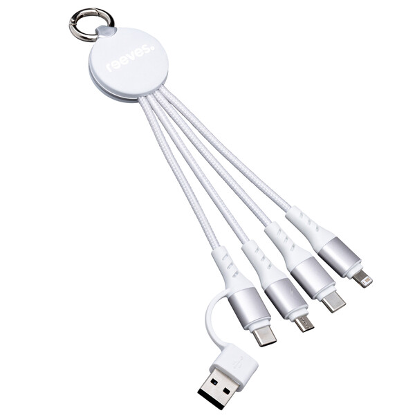 Câble de Charge 6 en 1 avec Lumière PUHALANI II - blanc / blanc