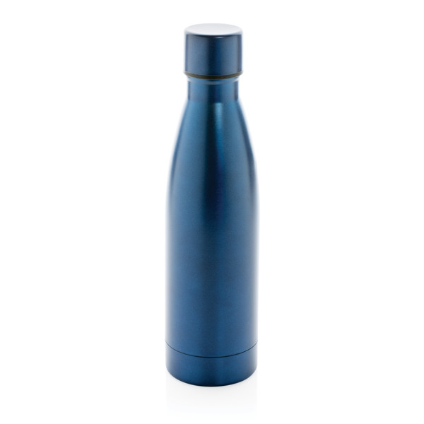 Bouteille iso couleur pleine en acier inoxydable recyclé RCS - Bleu Marine